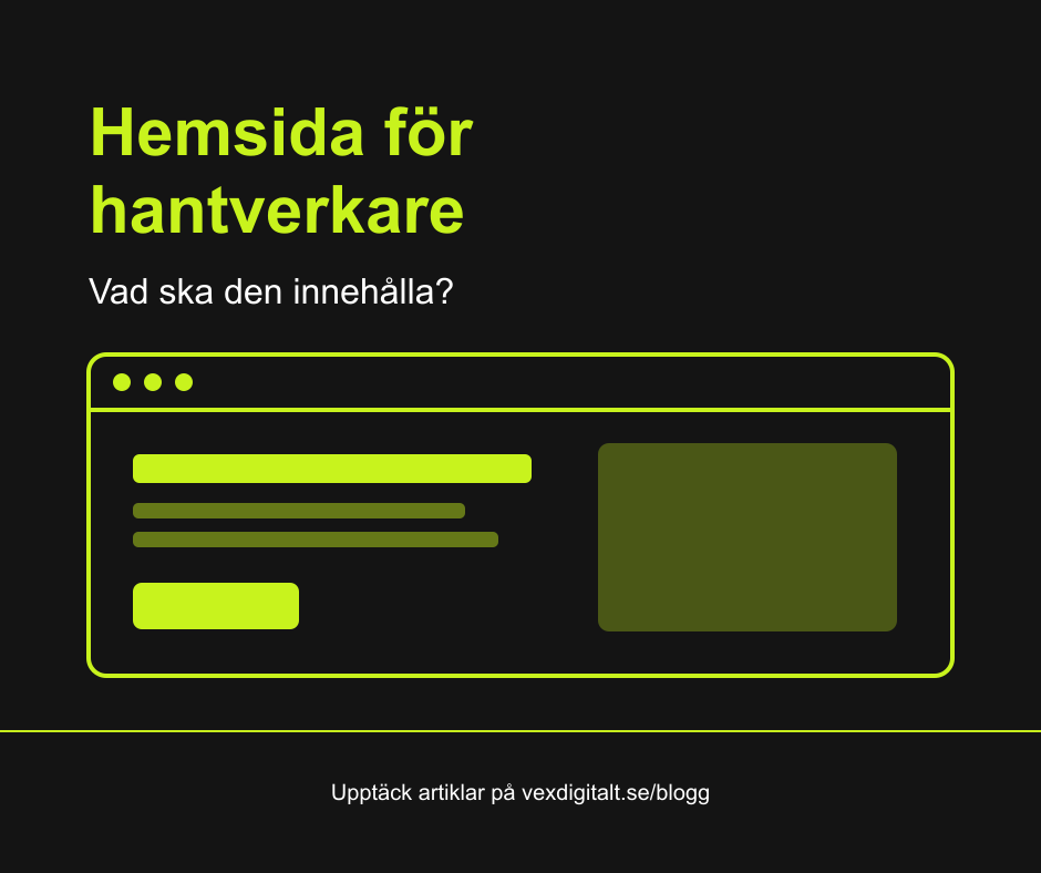 Hemsida för hantverkare: vad ska den innehålla?